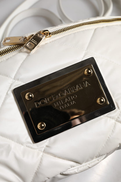 Riñonera de cintura Dolce & Gabbana blanca acolchada con placa del logo