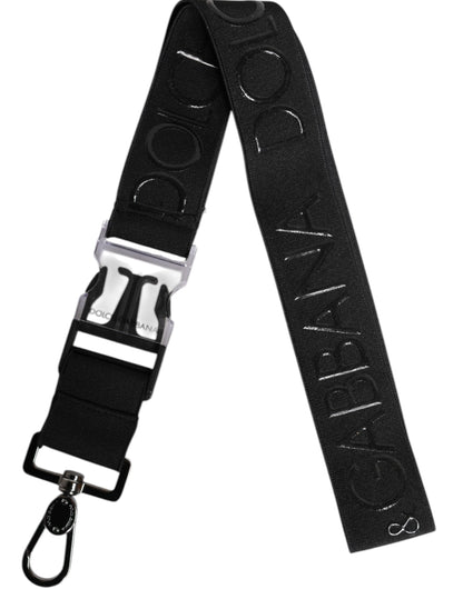 Llavero Dolce & Gabbana de poliéster elástico negro con logo DG engomado