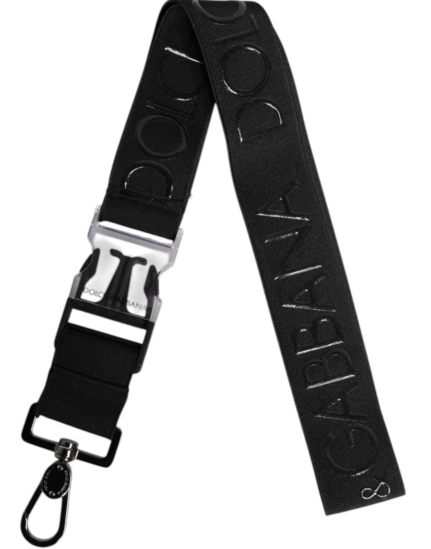 Llavero Dolce & Gabbana de poliéster elástico negro con logo DG engomado