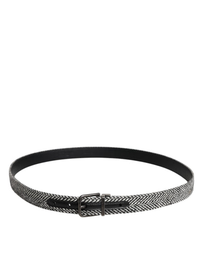 Cinturón Dolce & Gabbana con hebilla de metal en tono plateado blanco y negro