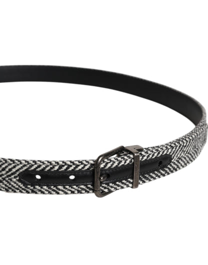 Cinturón Dolce & Gabbana con hebilla de metal en tono plateado blanco y negro