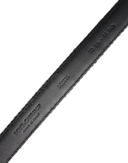 Cinturón Dolce & Gabbana con hebilla de metal en tono plateado blanco y negro