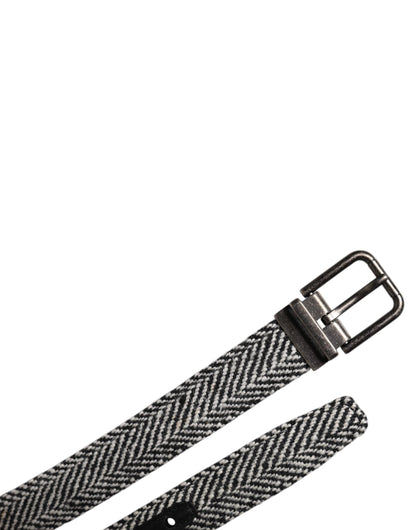 Cinturón Dolce & Gabbana con hebilla de metal en tono plateado blanco y negro