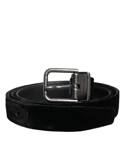 Cinturón Clásico Dolce & Gabbana de Cuero Negro con Hebilla Metálica