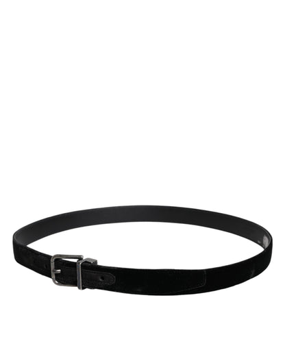 Cinturón Clásico Dolce & Gabbana de Cuero Negro con Hebilla Metálica