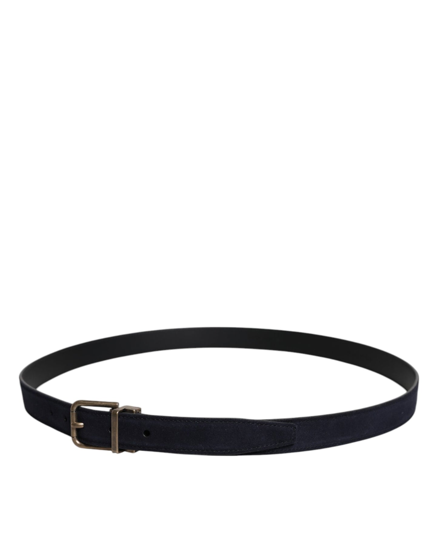 Cinturón clásico Dolce & Gabbana de piel de cabra negra con hebilla metálica