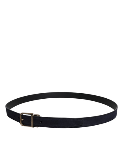 Cinturón clásico Dolce & Gabbana de piel de cabra negra con hebilla metálica
