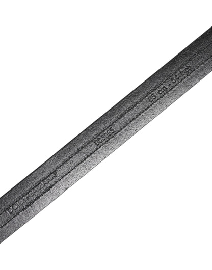 Cinturón Dolce & Gabbana Negro Burdeos Piel de Becerro Hebilla Logo Metálico