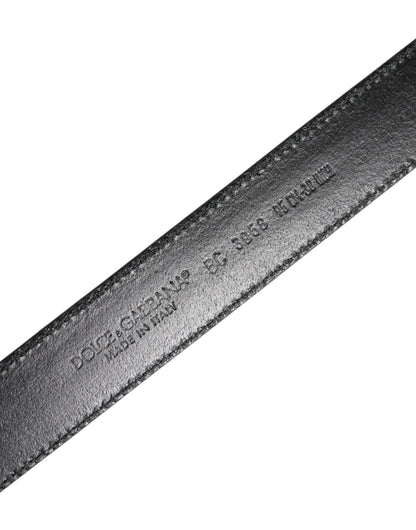 Cinturón clásico de piel negra y marrón con hebilla metálica de Dolce & Gabbana