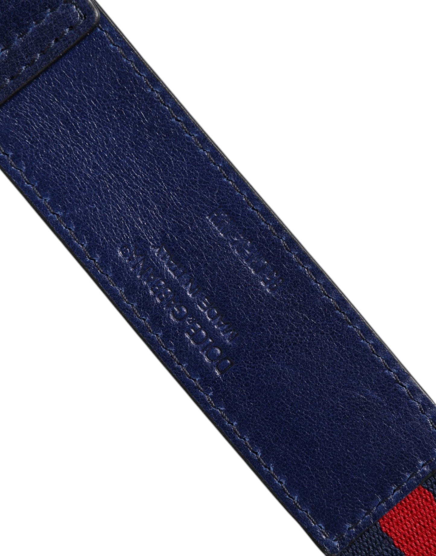 Cinturón Dolce & Gabbana de algodón azul y cuero con hebilla metálica estampada