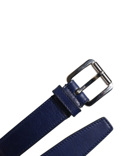 Cinturón Dolce & Gabbana de algodón azul y cuero con hebilla metálica estampada