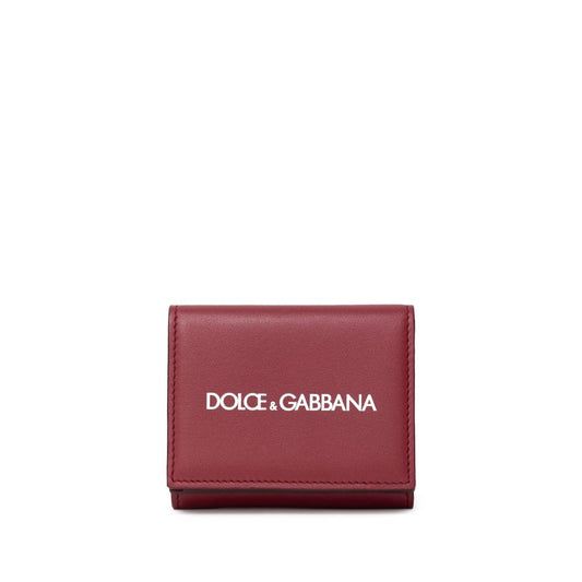 Cartera de piel de becerro roja Dolce & Gabbana
