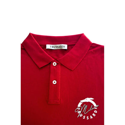 Polo de hombre Trussardi Beachwear de algodón rojo