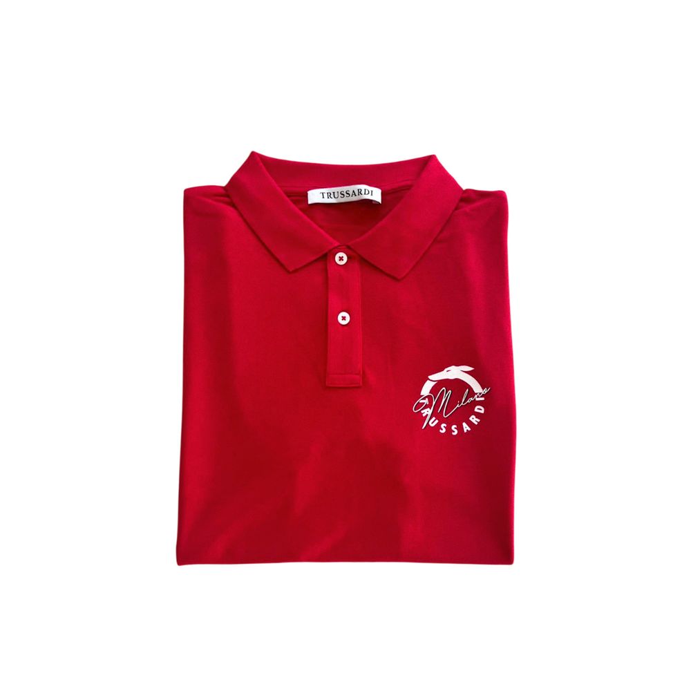 Polo de hombre Trussardi Beachwear de algodón rojo