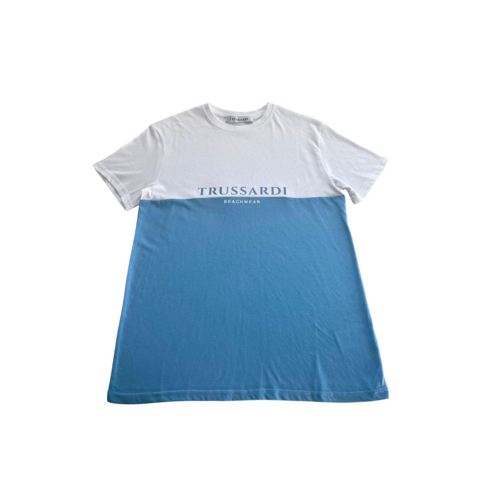 Camiseta de hombre Trussardi Beachwear de algodón azul claro