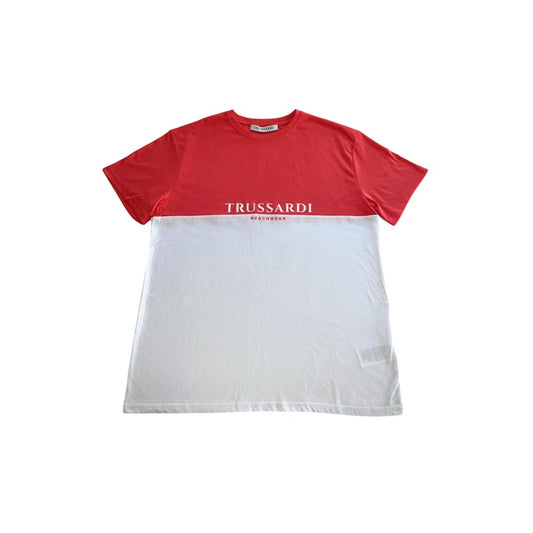 Camiseta de poliéster blanca Trussardi Beachwear para hombre