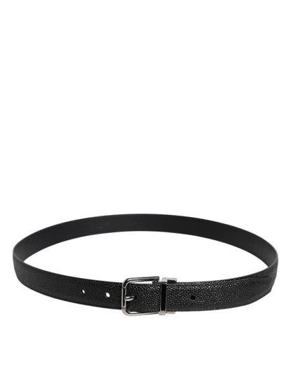 Cinturón Dolce & Gabbana de piel de becerro negra con hebilla metálica clásica