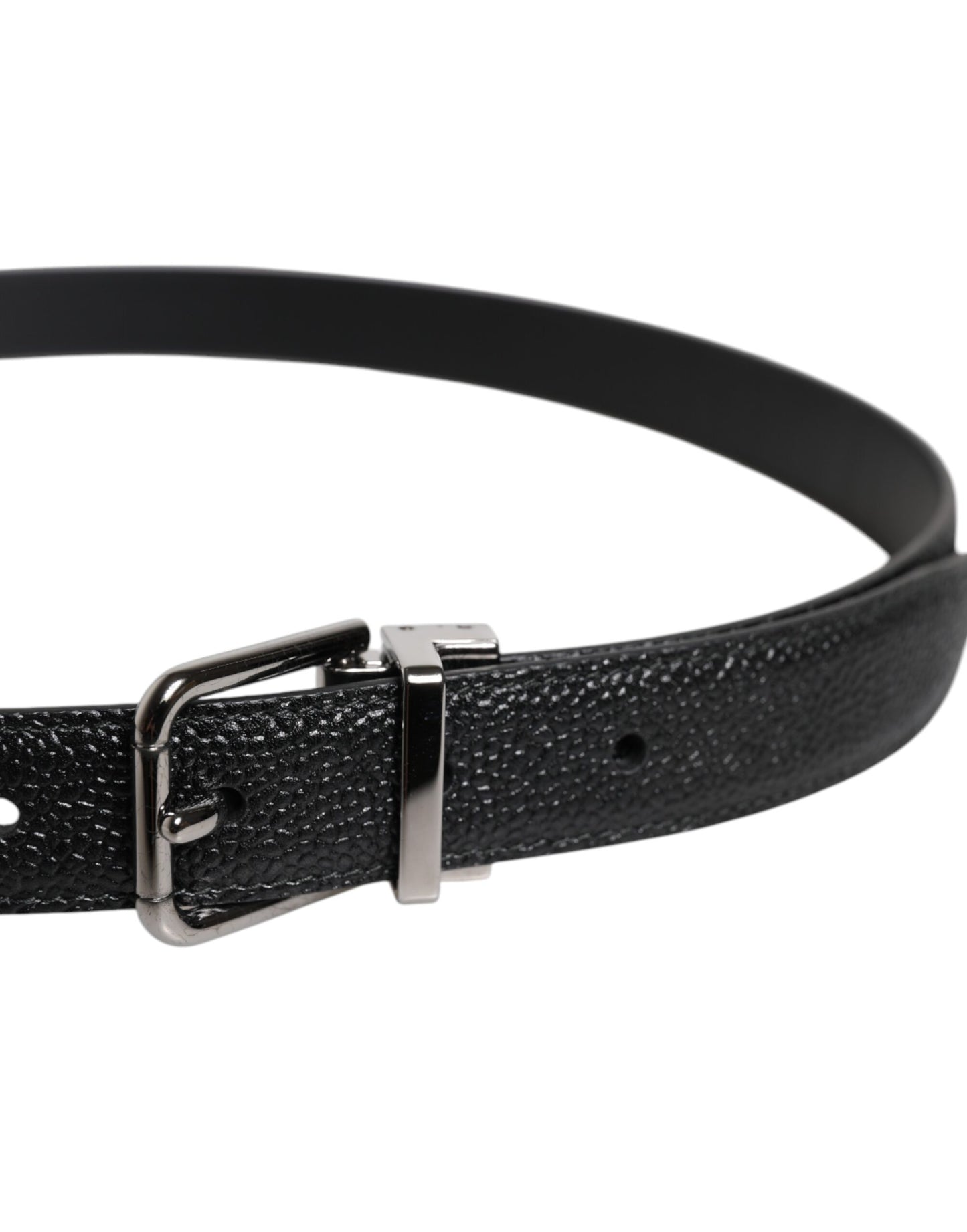 Cinturón Dolce & Gabbana de piel de becerro negra con hebilla metálica clásica