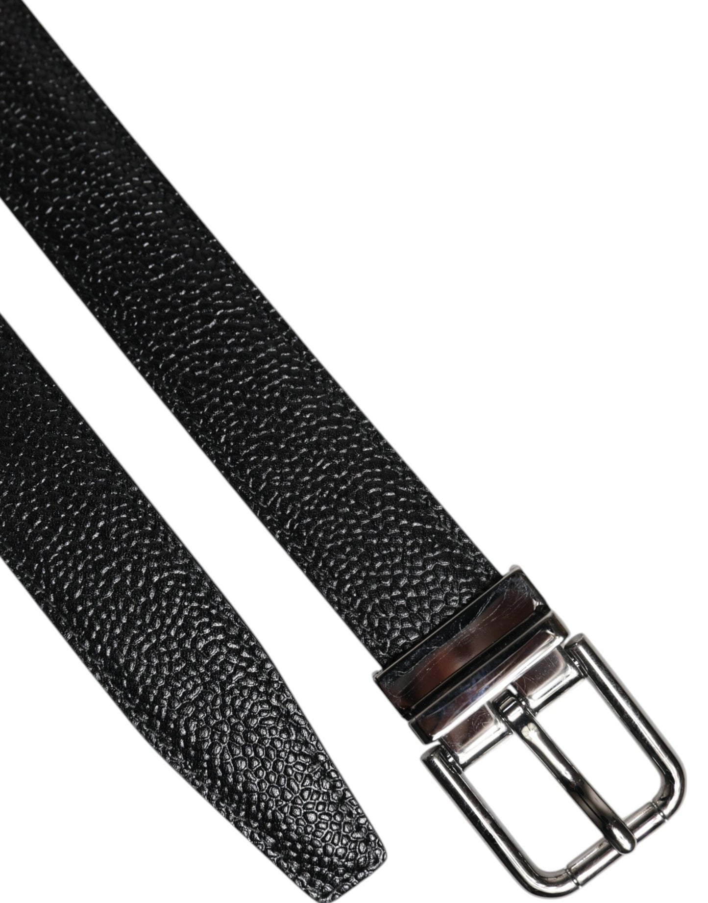 Cinturón Dolce & Gabbana de piel de becerro negra con hebilla metálica clásica