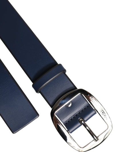 Cinturón Dolce & Gabbana de piel de becerro azul con hebilla metálica clásica