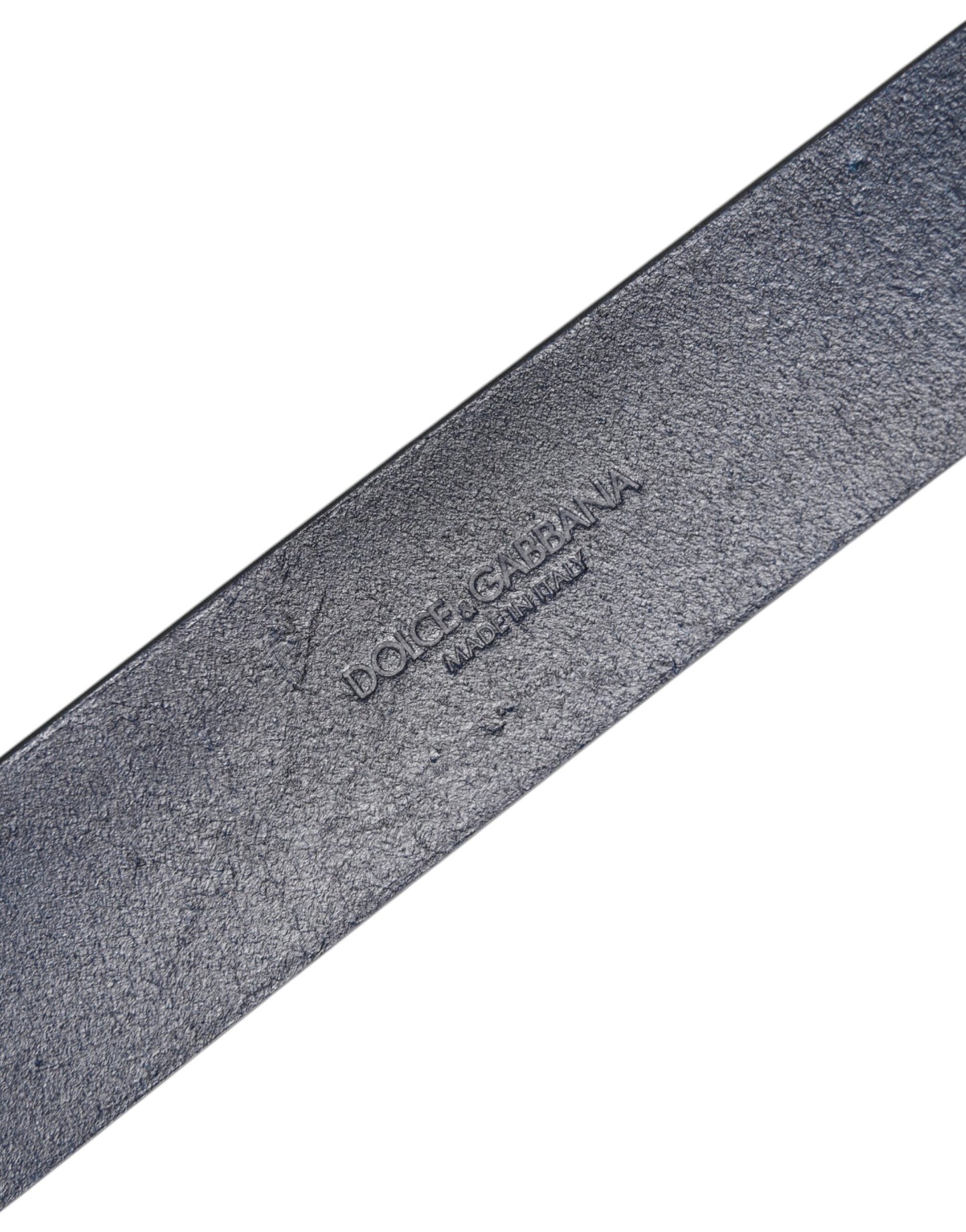 Cinturón Dolce & Gabbana de Cuero Azul con Hebilla de Metal Clásico con Logotipo