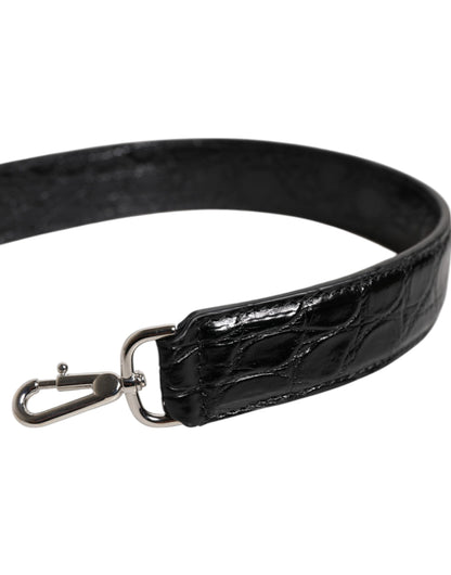 Correa de hombro de piel de cocodrilo negra de Dolce & Gabbana