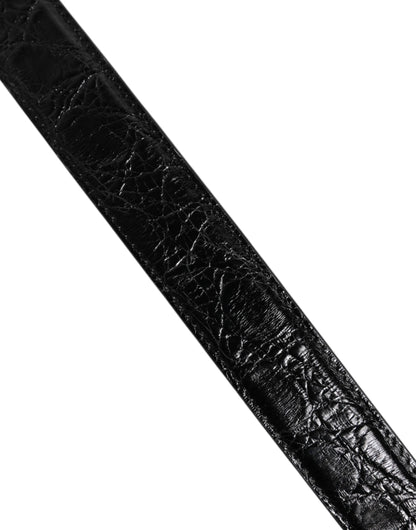 Correa de hombro de piel de cocodrilo negra de Dolce & Gabbana