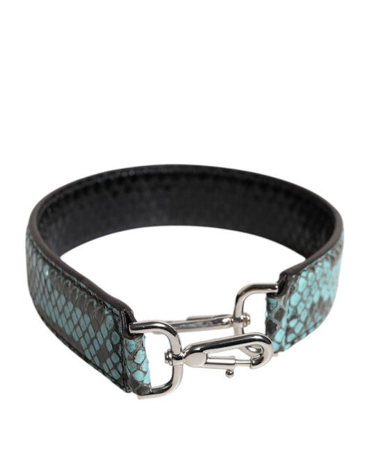 Dolce & Gabbana Bandolera de cuero exótico azul y negro