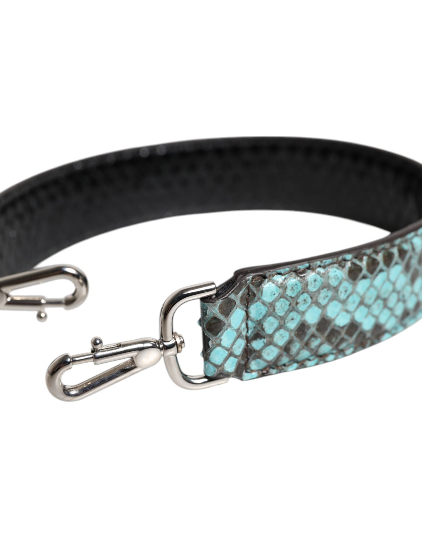 Dolce & Gabbana Bandolera de cuero exótico azul y negro