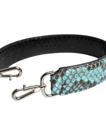 Dolce & Gabbana Bandolera de cuero exótico azul y negro