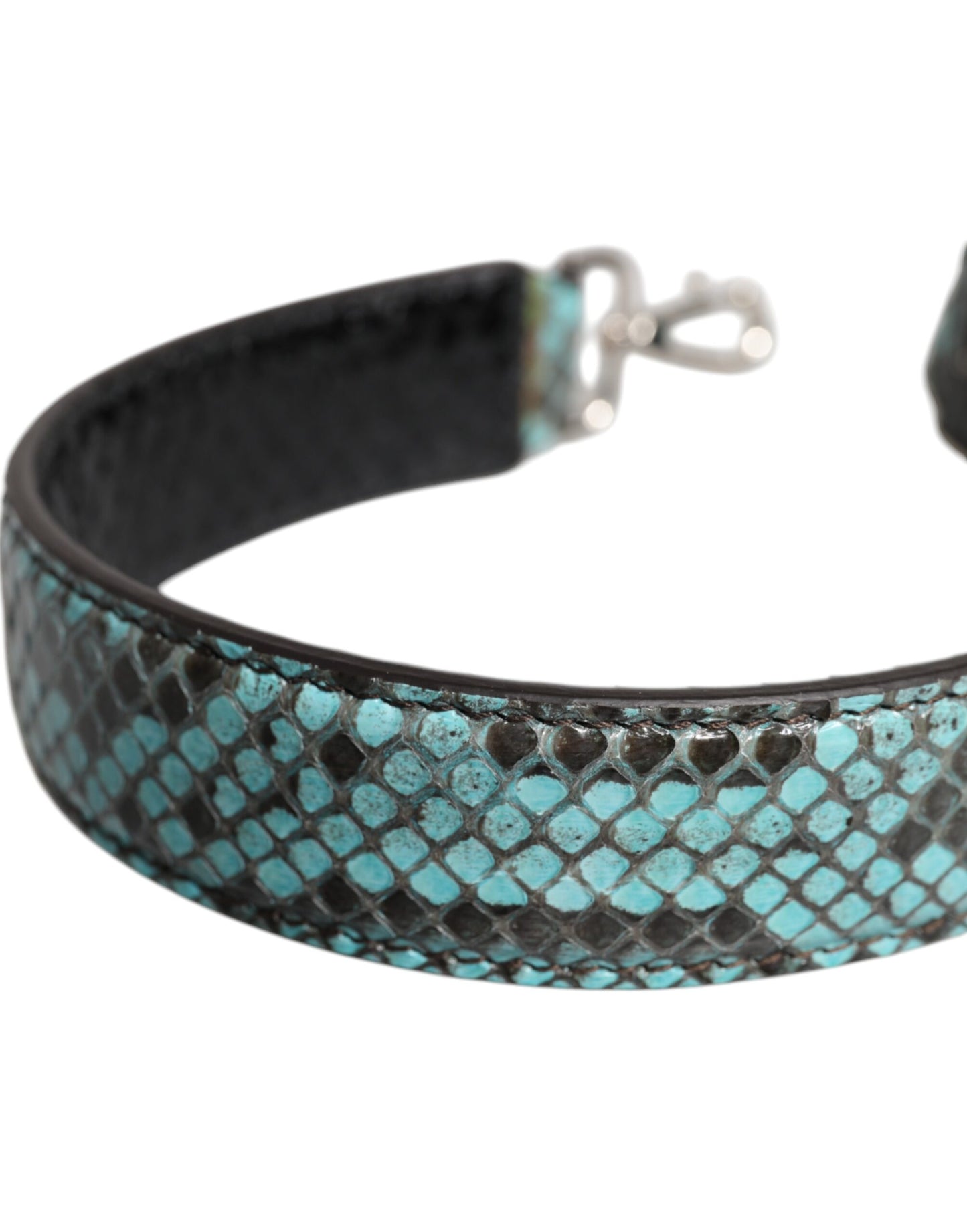 Dolce & Gabbana Bandolera de cuero exótico azul y negro