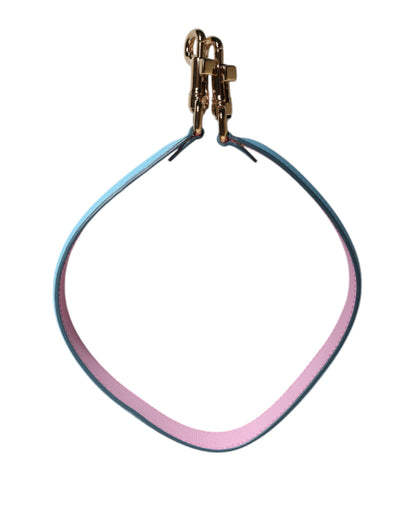 Dolce & Gabbana Bolso de mano de cuero rosa y azul con correa para el hombro