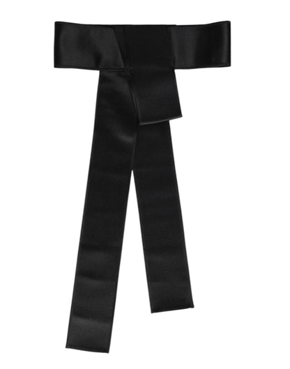 Cinturón ancho de raso negro de Dolce & Gabbana