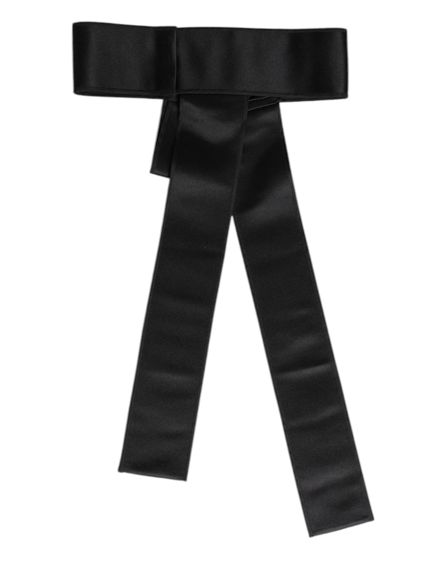 Cinturón ancho de raso negro de Dolce & Gabbana