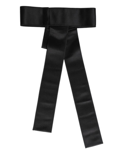 Cinturón ancho de raso negro de Dolce & Gabbana