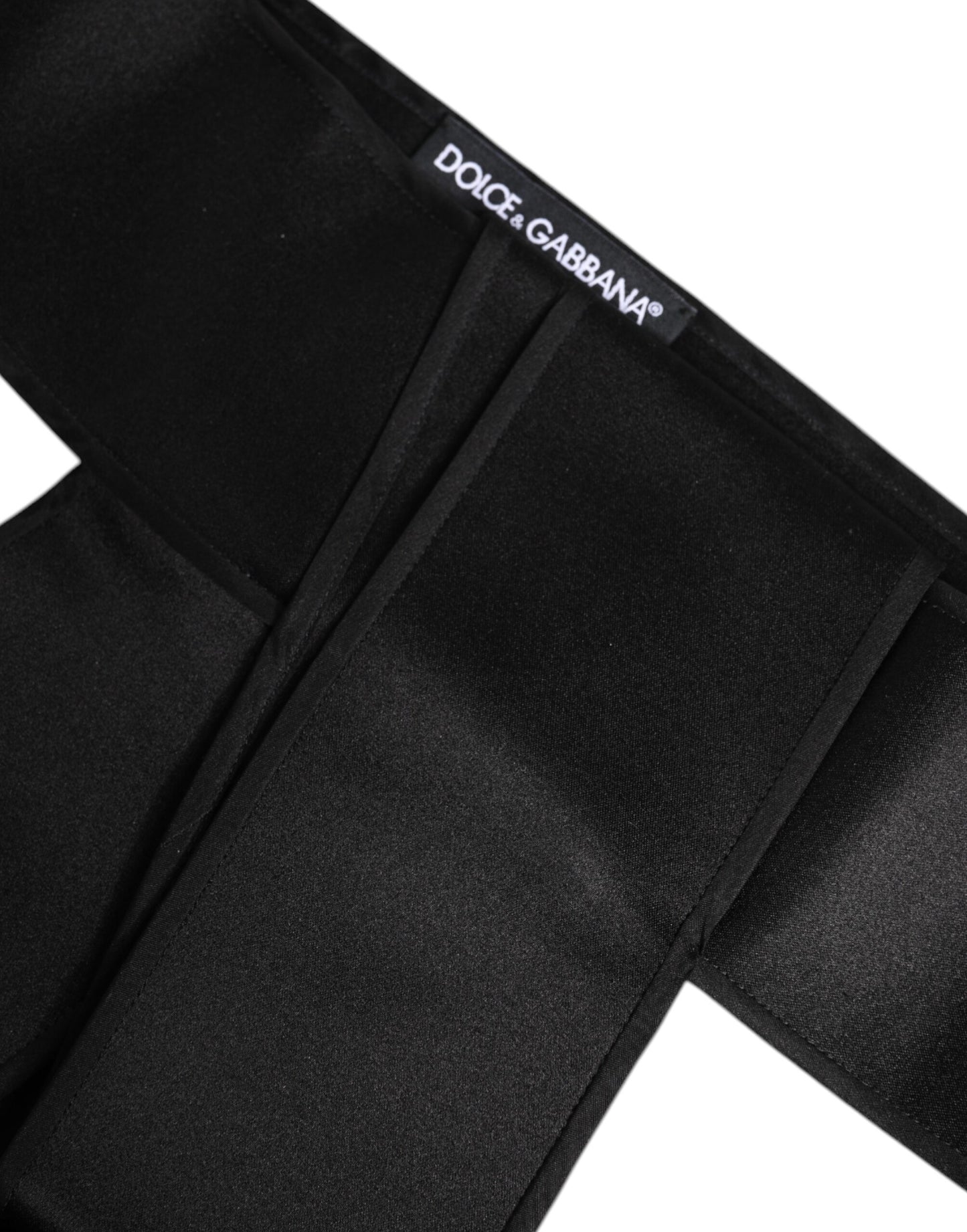 Cinturón ancho de raso negro de Dolce & Gabbana
