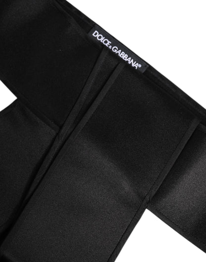Cinturón ancho de raso negro de Dolce & Gabbana
