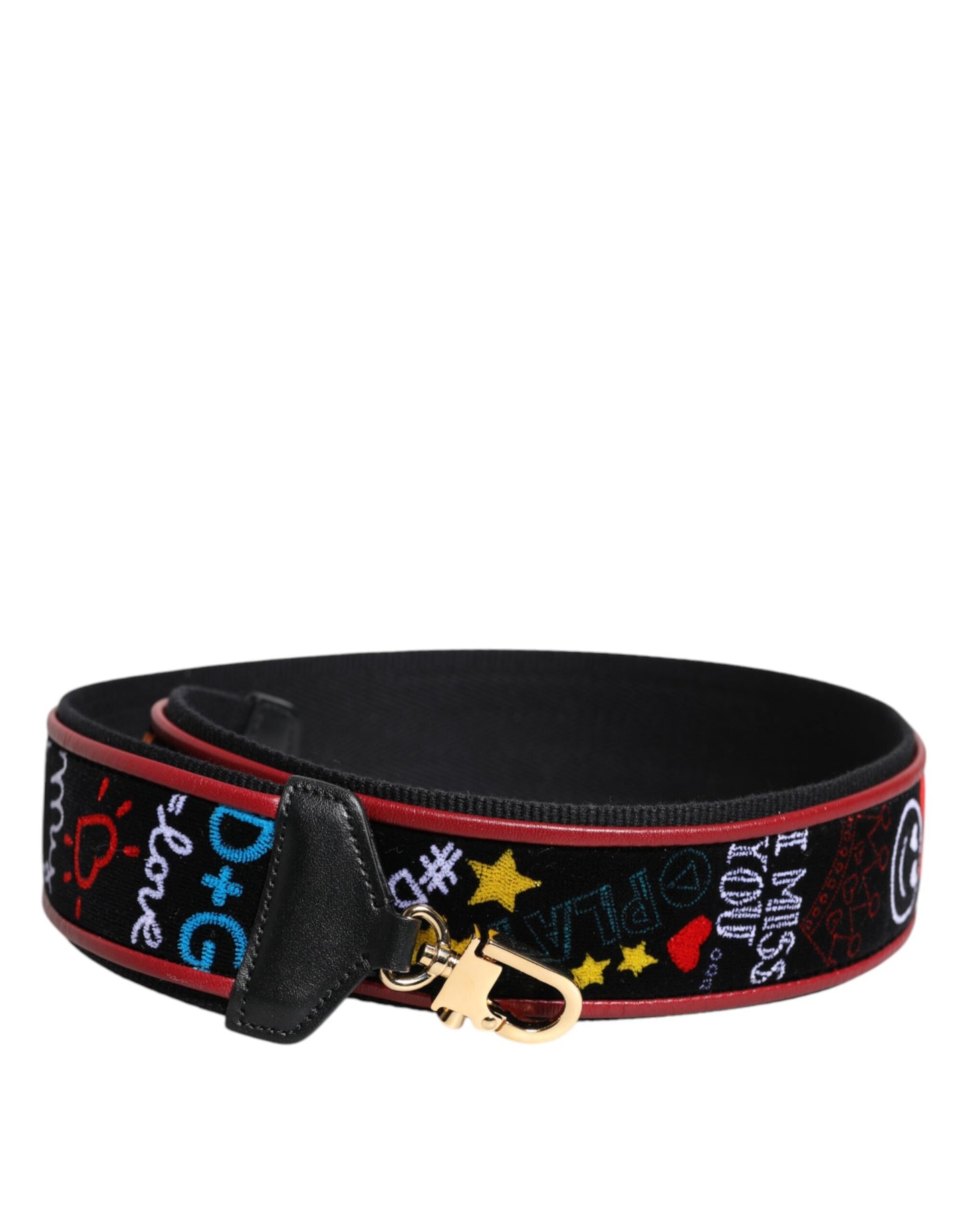 Correa de hombro estampada de algodón negro de Dolce & Gabbana