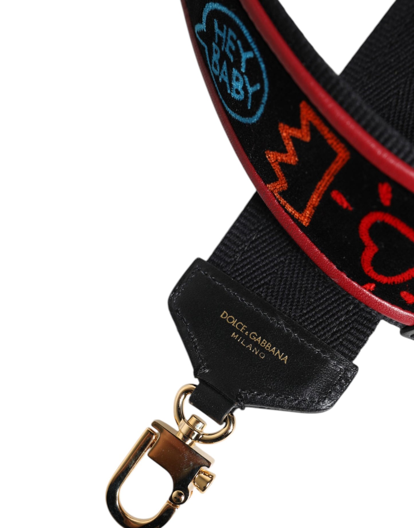 Correa de hombro estampada de algodón negro de Dolce & Gabbana