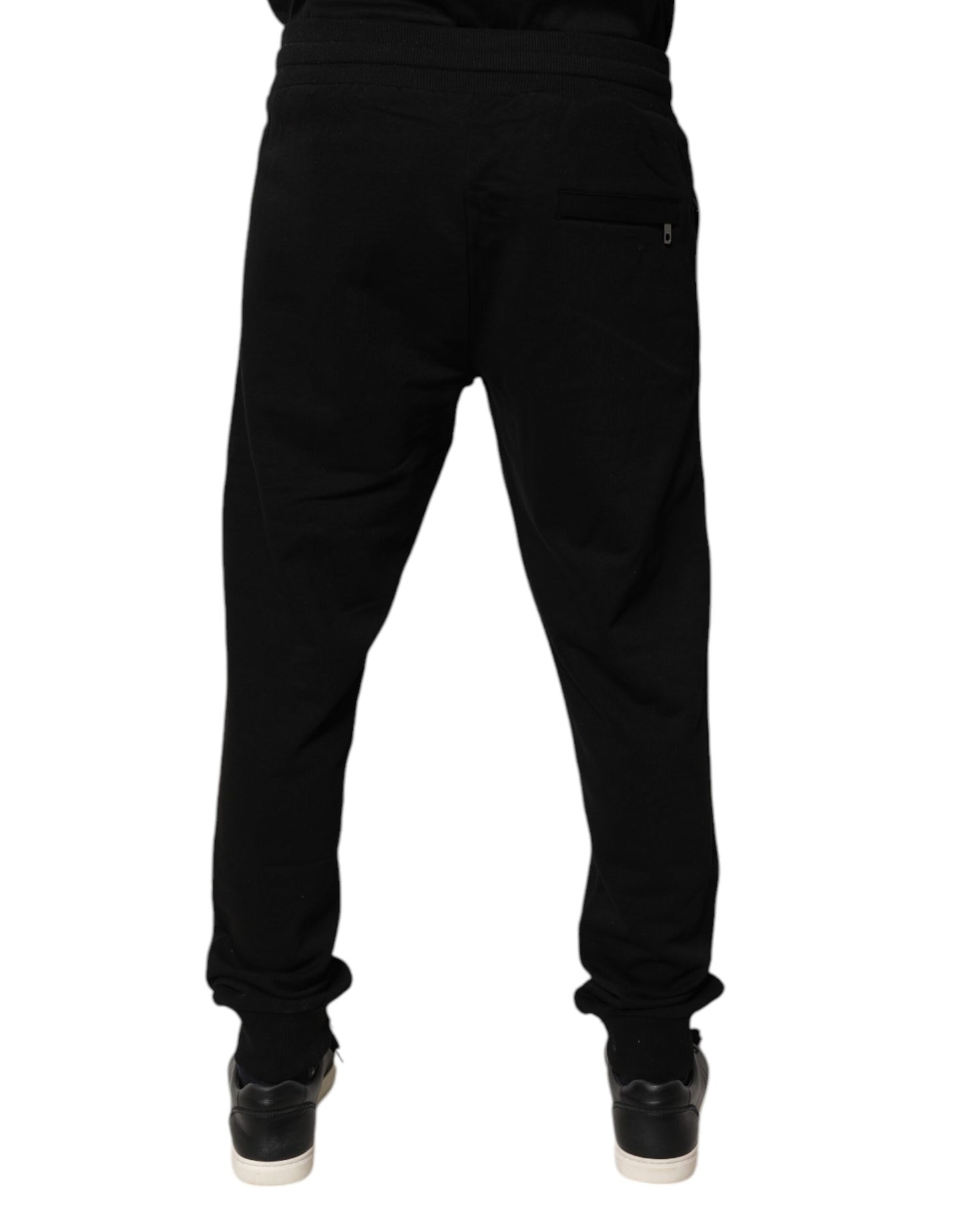 Pantalón jogger de chándal de algodón negro de talle medio Dolce & Gabbana