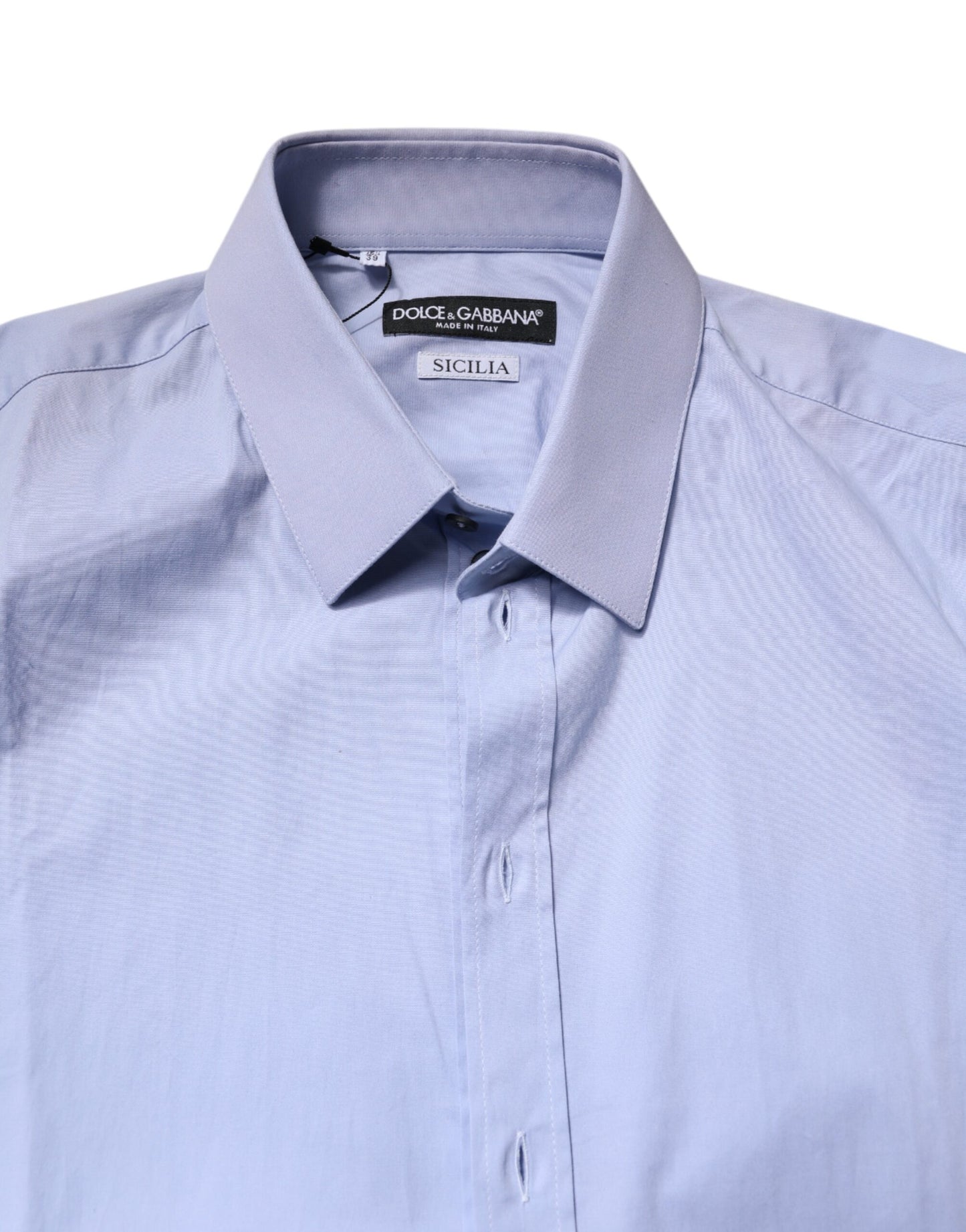 Dolce & Gabbana Camisa Formal SICILIA de Algodón Azul Claro