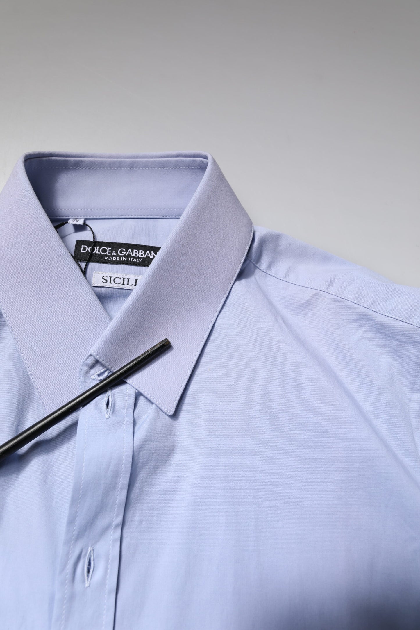 Dolce & Gabbana Camisa Formal SICILIA de Algodón Azul Claro