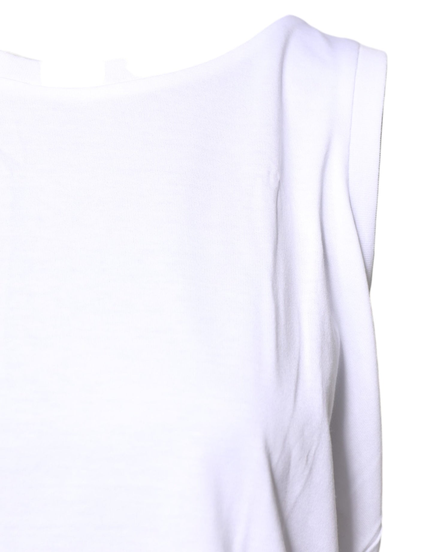 Camiseta sin mangas de algodón blanca con cuello redondo de Dolce & Gabbana