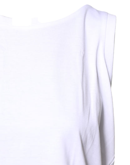 Camiseta sin mangas de algodón blanca con cuello redondo de Dolce & Gabbana