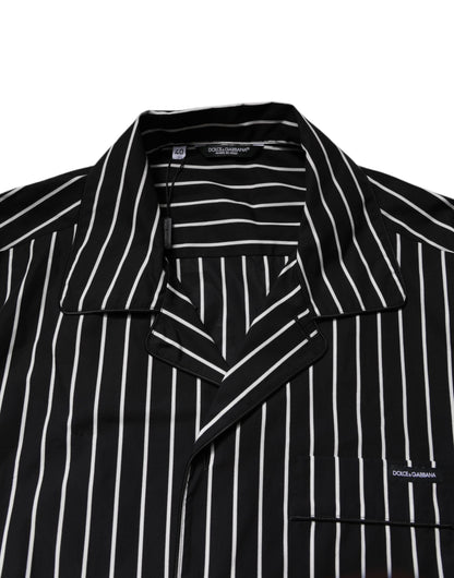 Conjunto de pijama de algodón a rayas blancas y negras para hombre Dolce & Gabbana, ropa de dormir