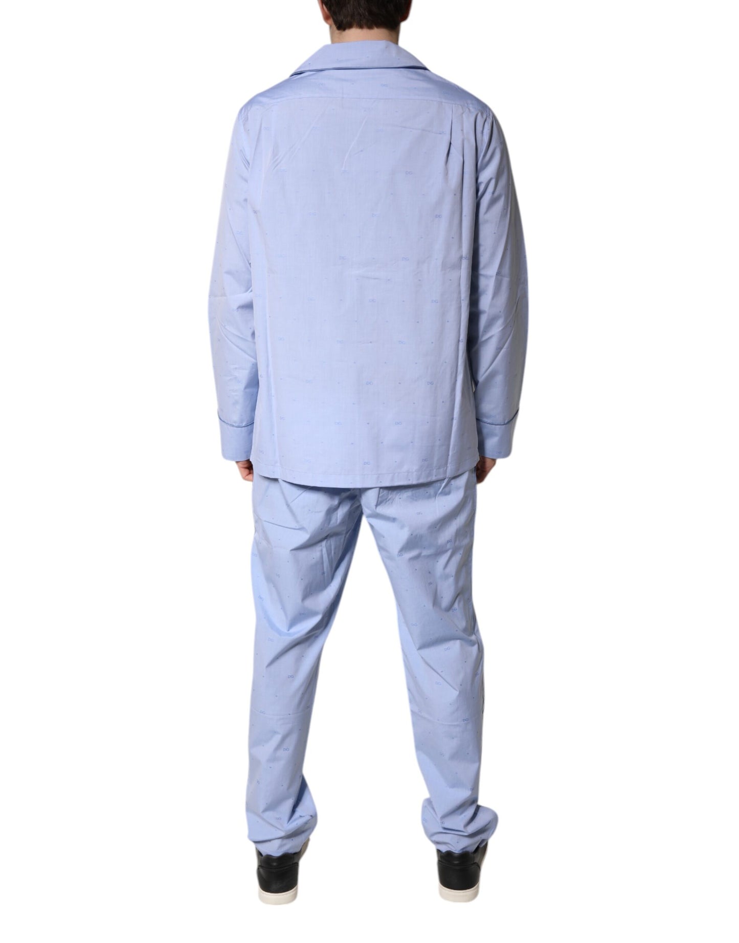 Pijama de hombre Dolce & Gabbana Light Blue de algodón con logo DG