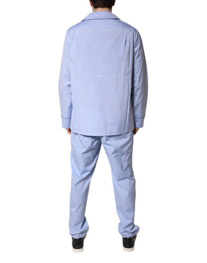 Pijama de hombre Dolce & Gabbana Light Blue de algodón con logo DG