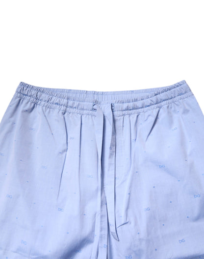 Pijama de hombre Dolce & Gabbana Light Blue de algodón con logo DG