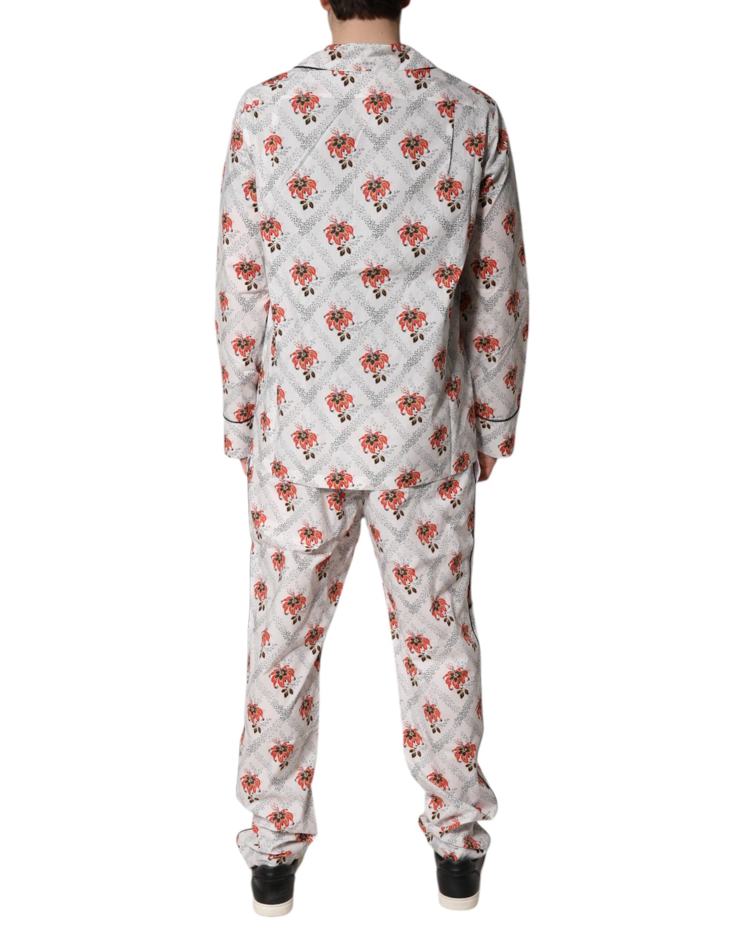 Dolce & Gabbana Conjunto de pijama de algodón con estampado floral multicolor Ropa de dormir