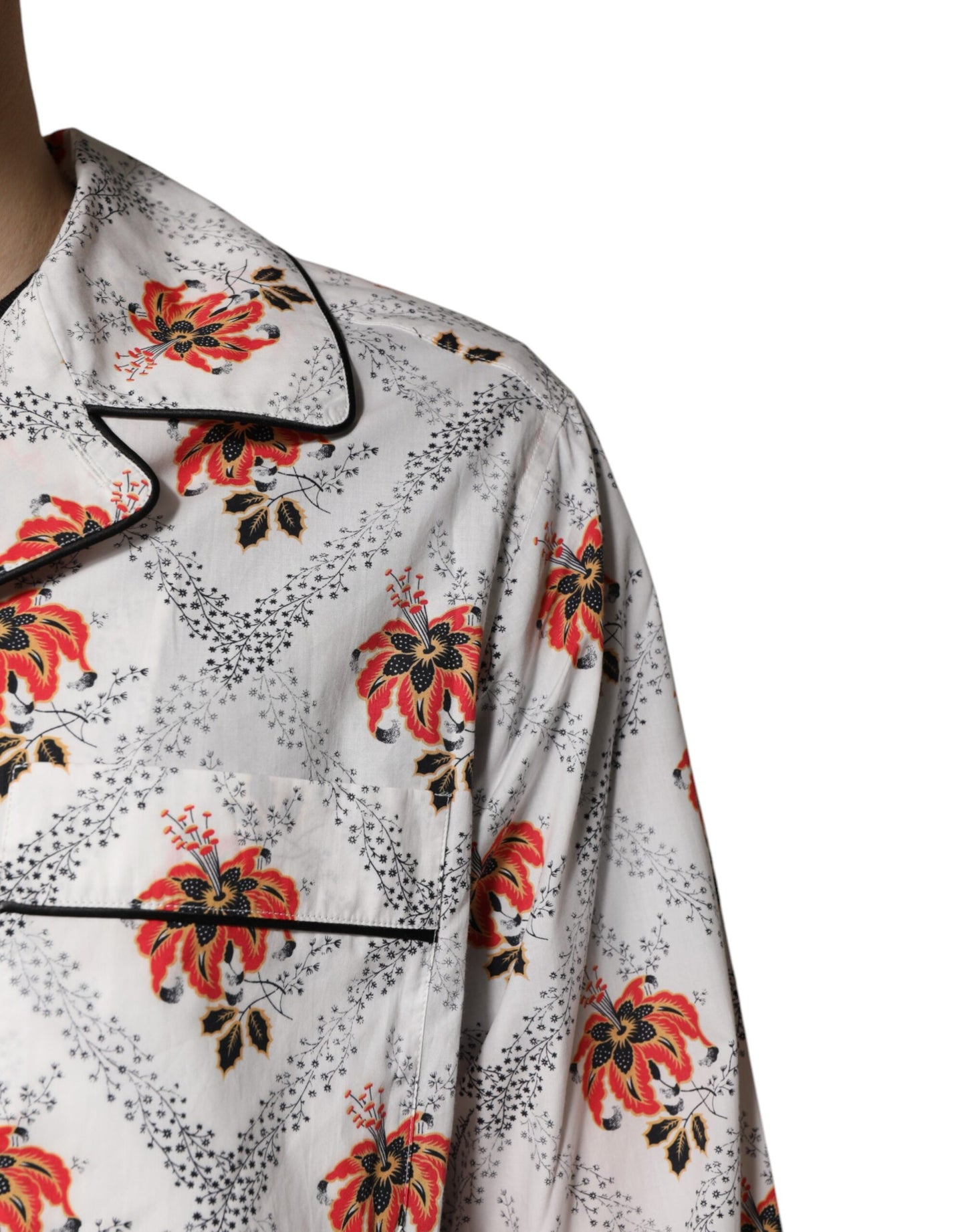Dolce & Gabbana Conjunto de pijama de algodón con estampado floral multicolor Ropa de dormir